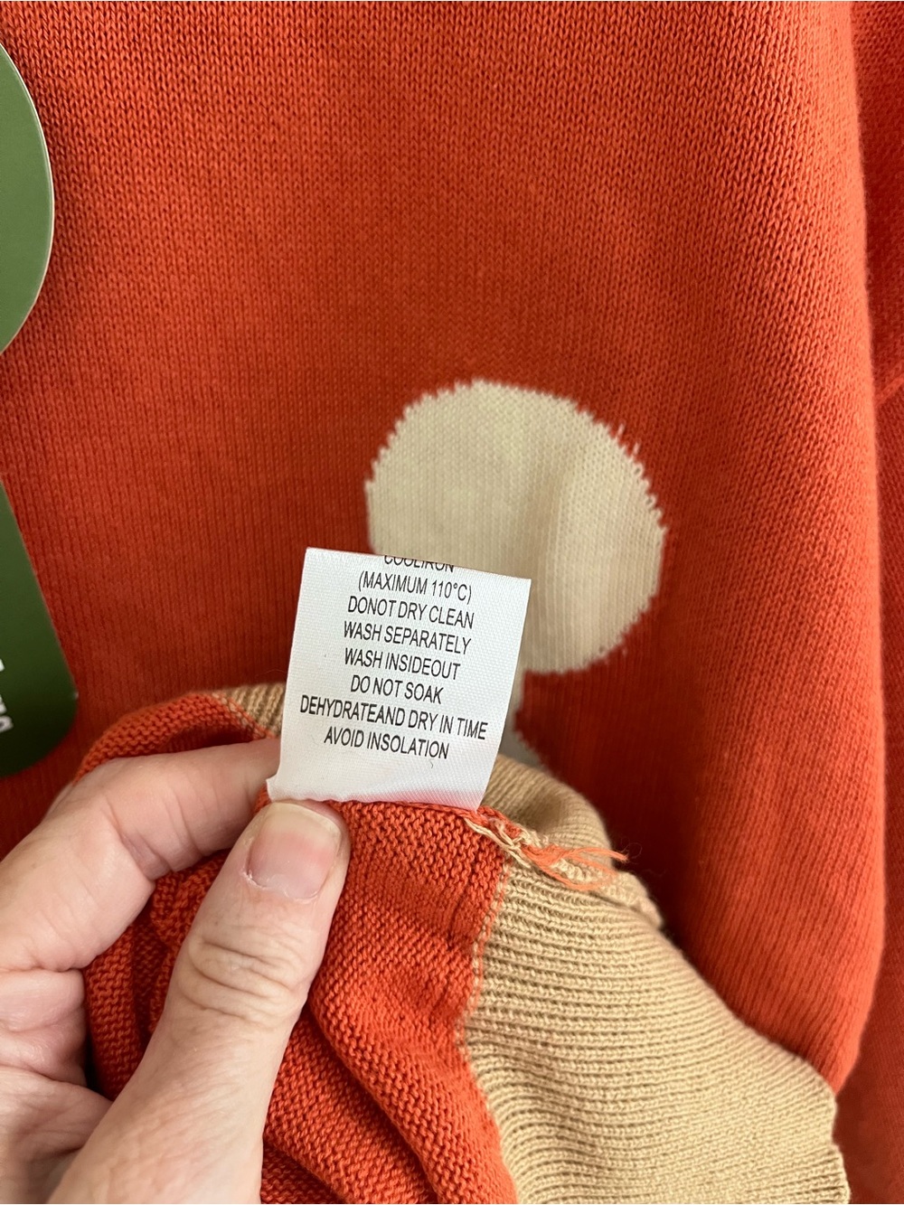 OXKnit Women's Orange Vintage Poodle Jacquard Knit Sweater NWT Size XL - Picture 6 of 9